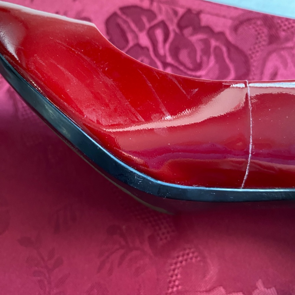 Red Hot Calvin Klein Patten Leather US size 8  with 2.5 inch Heels - Picture 7 of 8